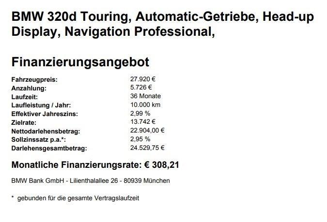 BMW 320 d Touring, Automatic-Getriebe, Head-up Displa, миниатюра 3