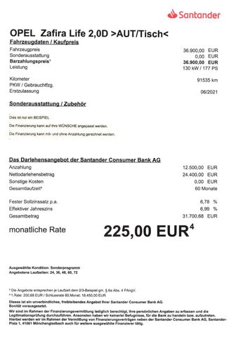 Fahrzeugabbildung Opel Zafira Life 2.0 D Tourer M>AUT/AHK/Tisch/