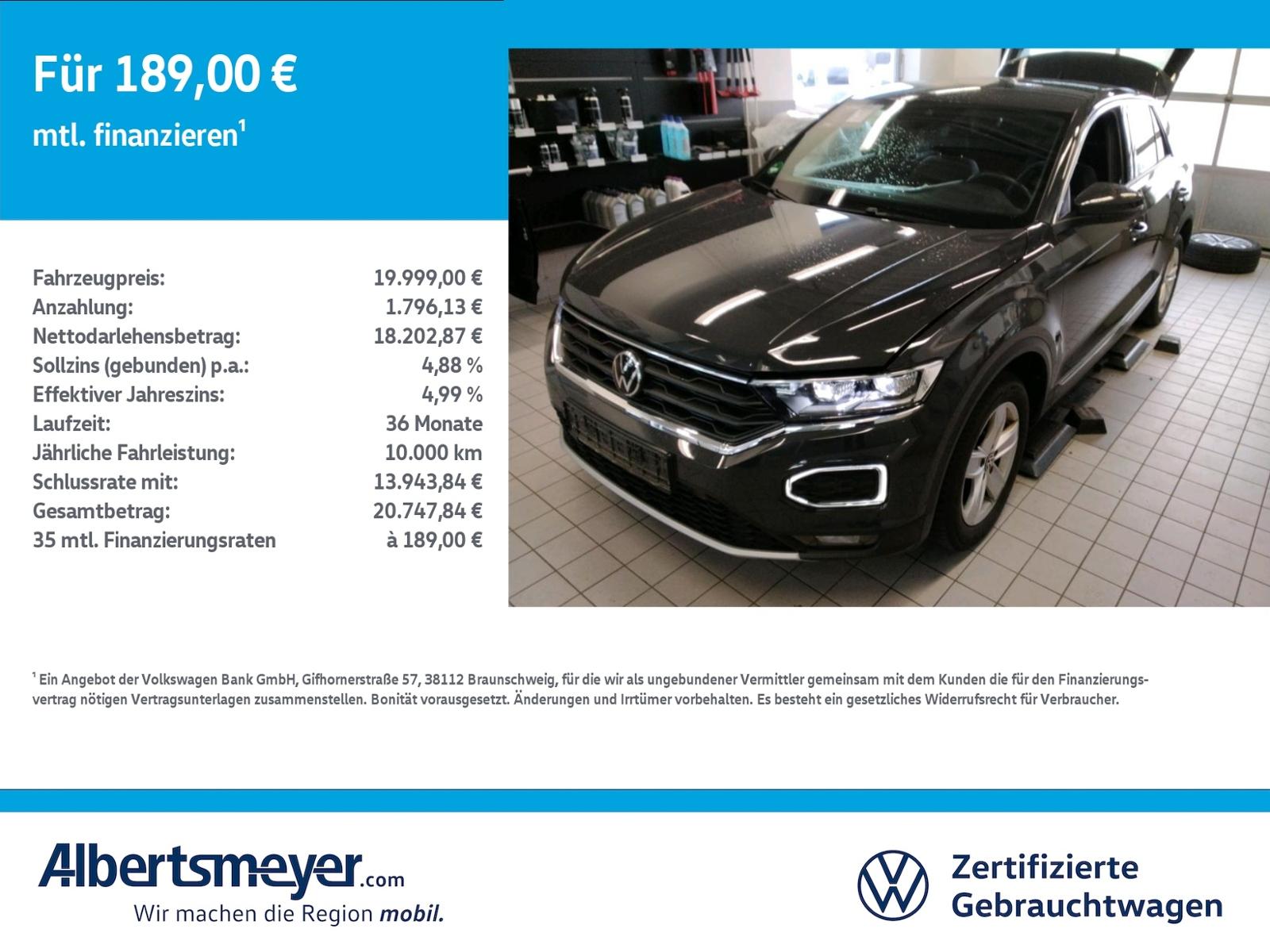 Volkswagen T-Roc 1.5 TSI Sport +LED+NAVI+KLIMA+LM