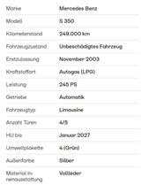 Mercedes-Benz Mercedes Benz S Klasse inkl.  AMG Alus - gebrauchte Mercedes-Benz S 350 aus dem Jahr 2003