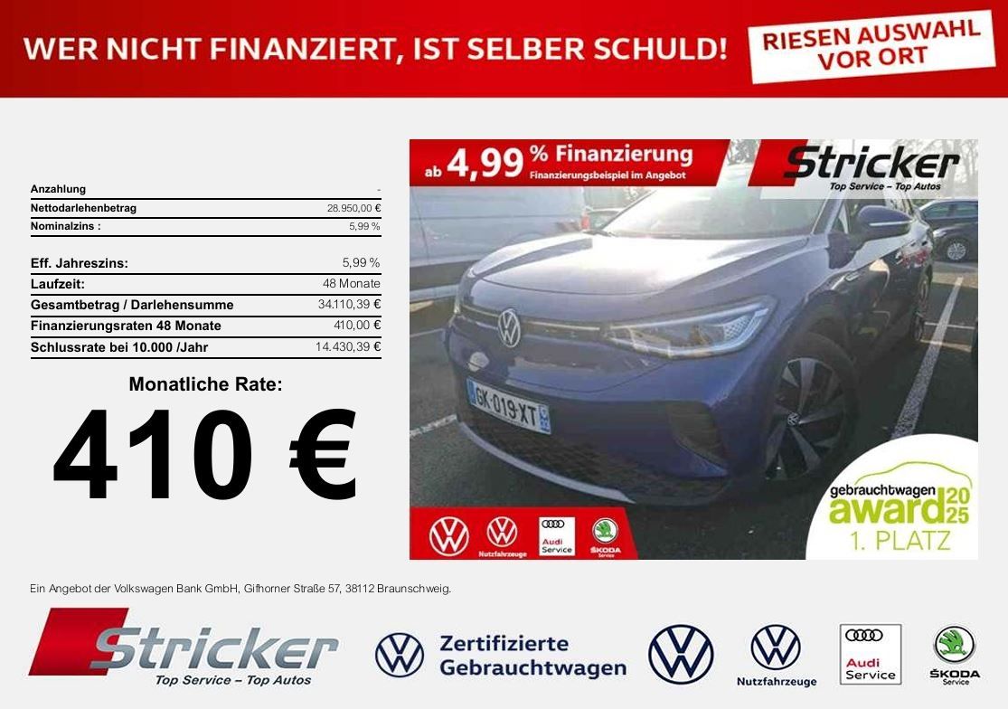 Volkswagen ID.4 Pro Performance 150/77 410,-ohne Anzahlung imagem 2