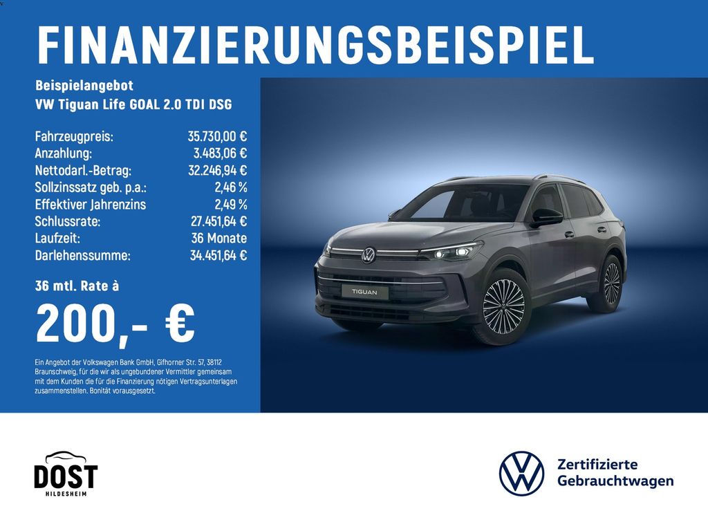 Tiguan Life GOAL 2.0 TDI DSG AHK+SHZ+AreaView+Hu