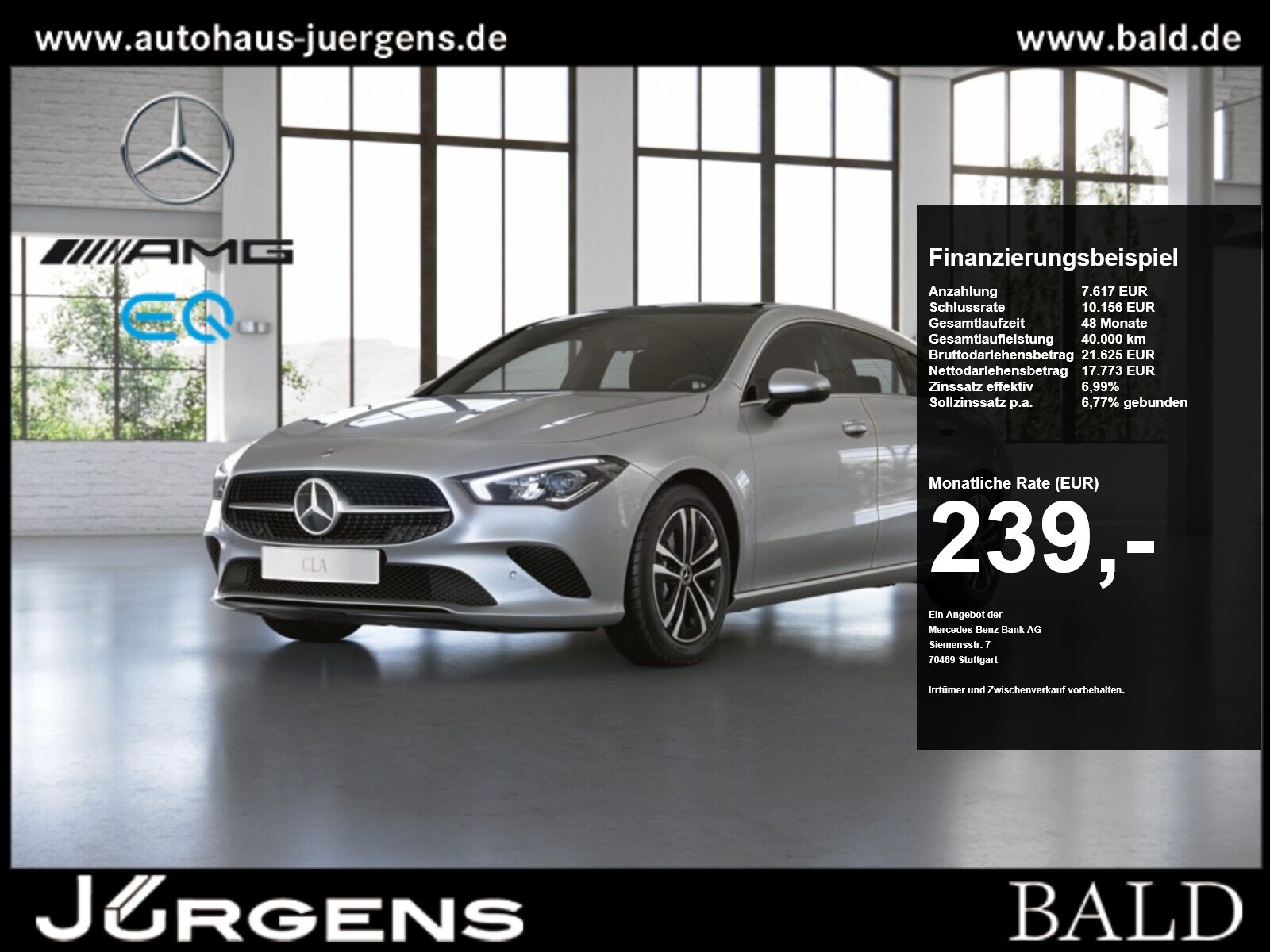 Mercedes-Benz CLA 200 d SB Pano/AHK/LED/Business/Shz/Navi/17''