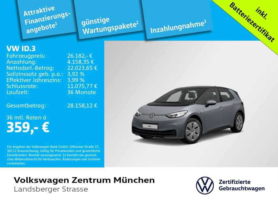 Volkswagen ID.3 Pro Performance 150kW 62kWh CCS LED Navi Re foto 2