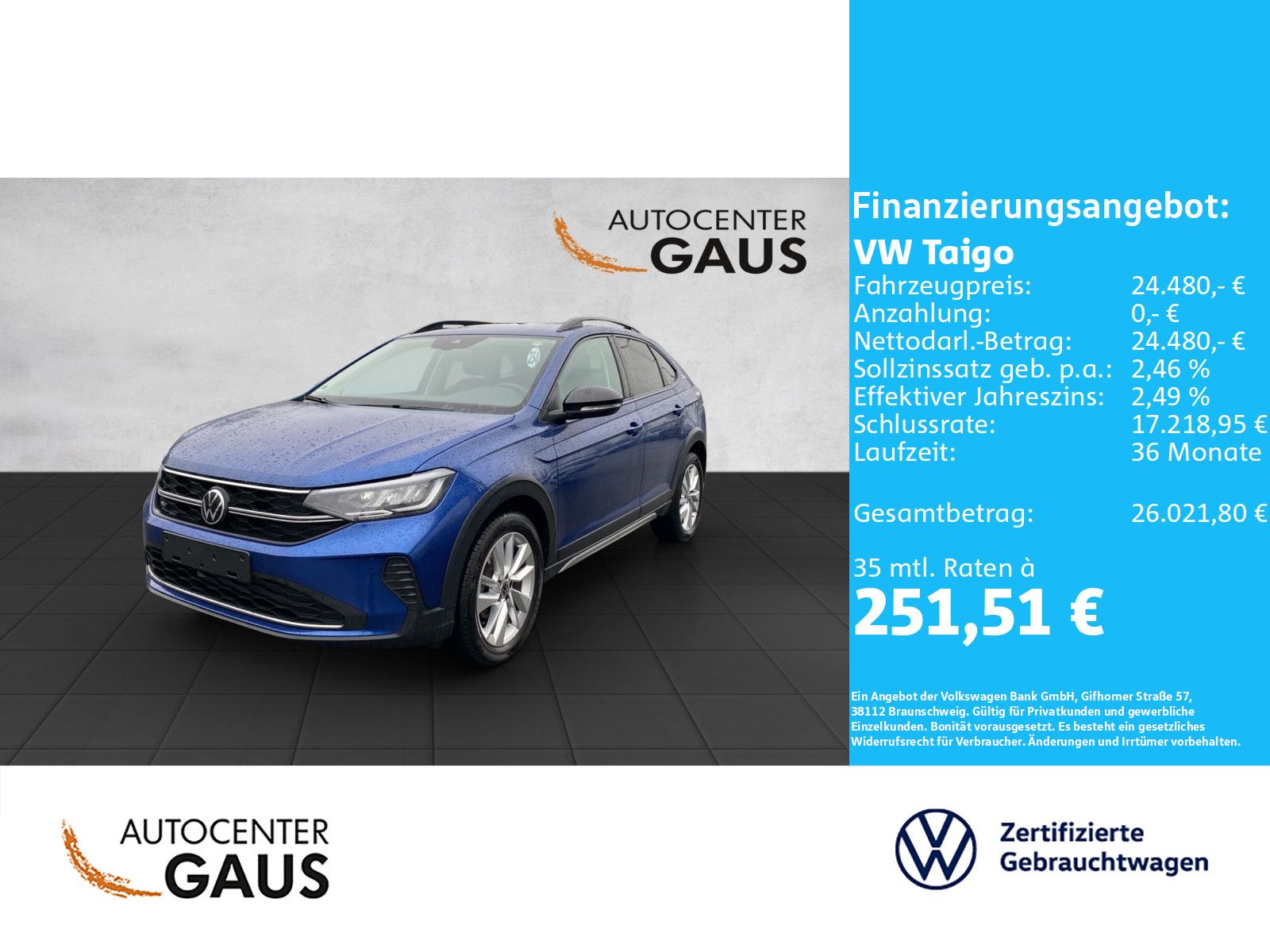 Taigo Goal 1.0 TSI AHK*Navi*ACC