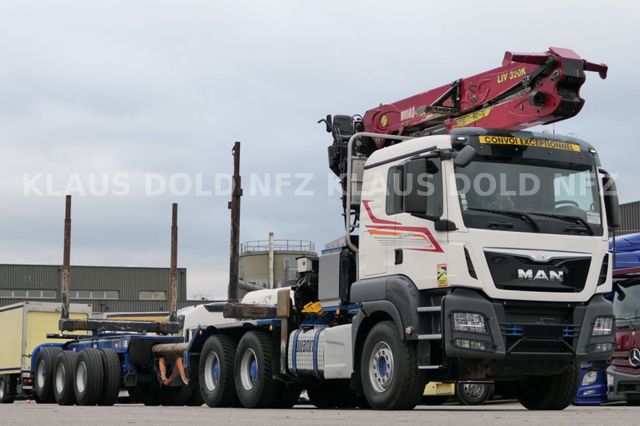 MAN TGS 33.500 Holztransport Langholznachläufer Kran