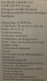 Volkswagen Beetle - Volkswagen Beetle aus 2005: Cabrio