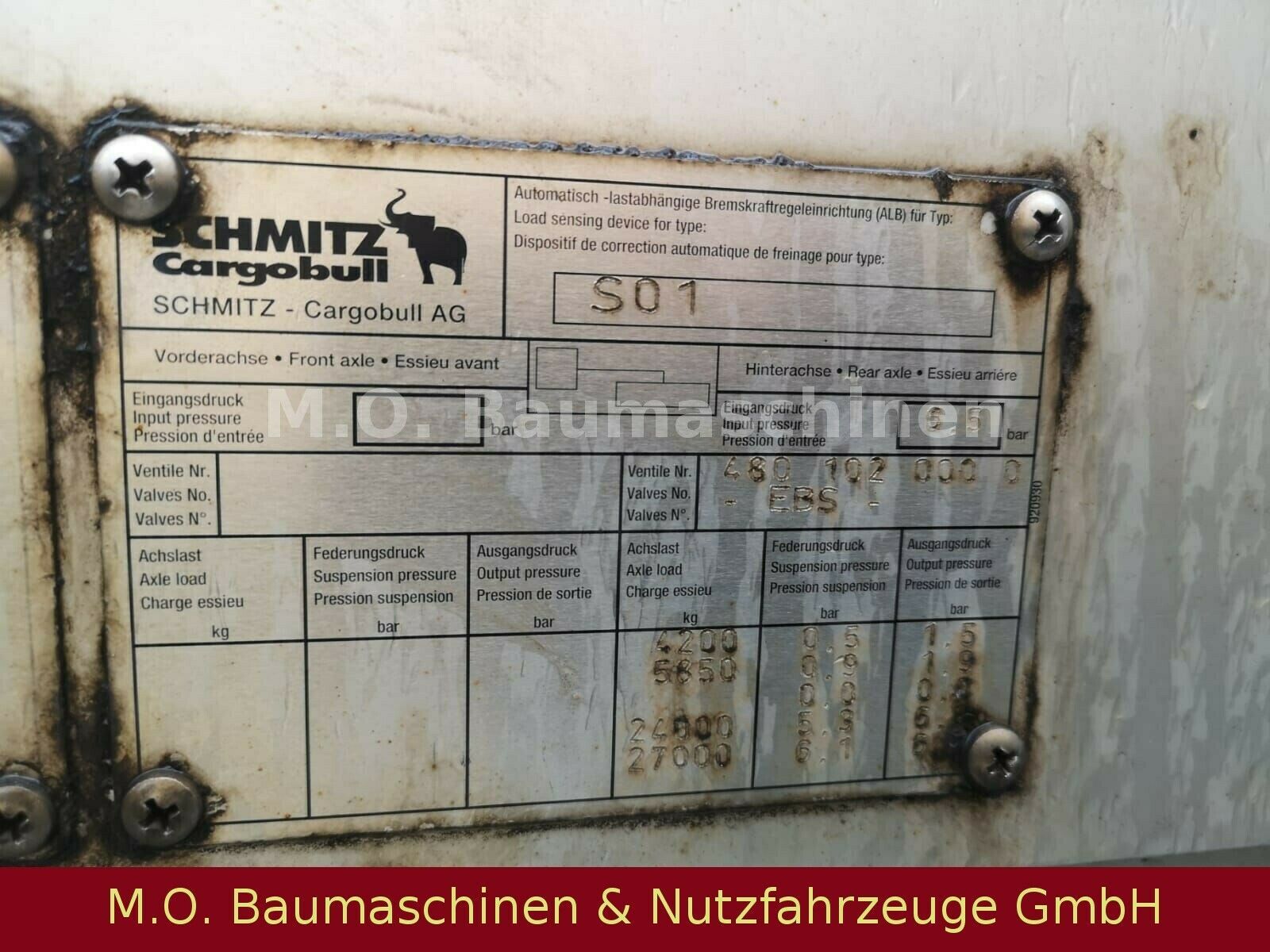 Fahrzeugabbildung Schmitz Cargobull S 01 / 3 Achser / Luftgefedert /