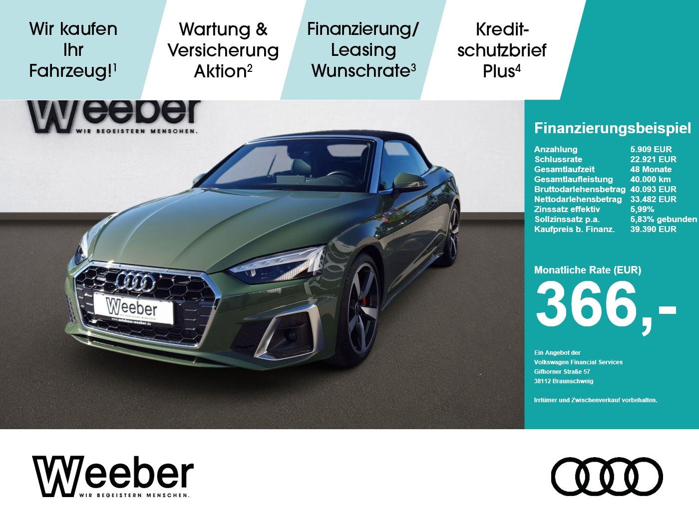 Audi A5 Cabrio quattro S line AHK LEDER MATRIX NAVI