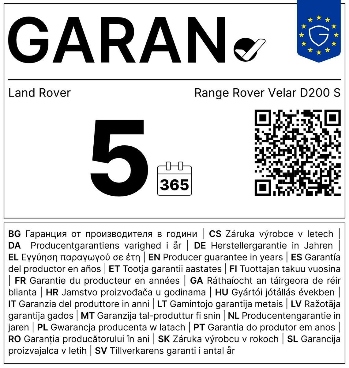 Fahrzeugabbildung Land Rover Range Rover Velar D200 S
