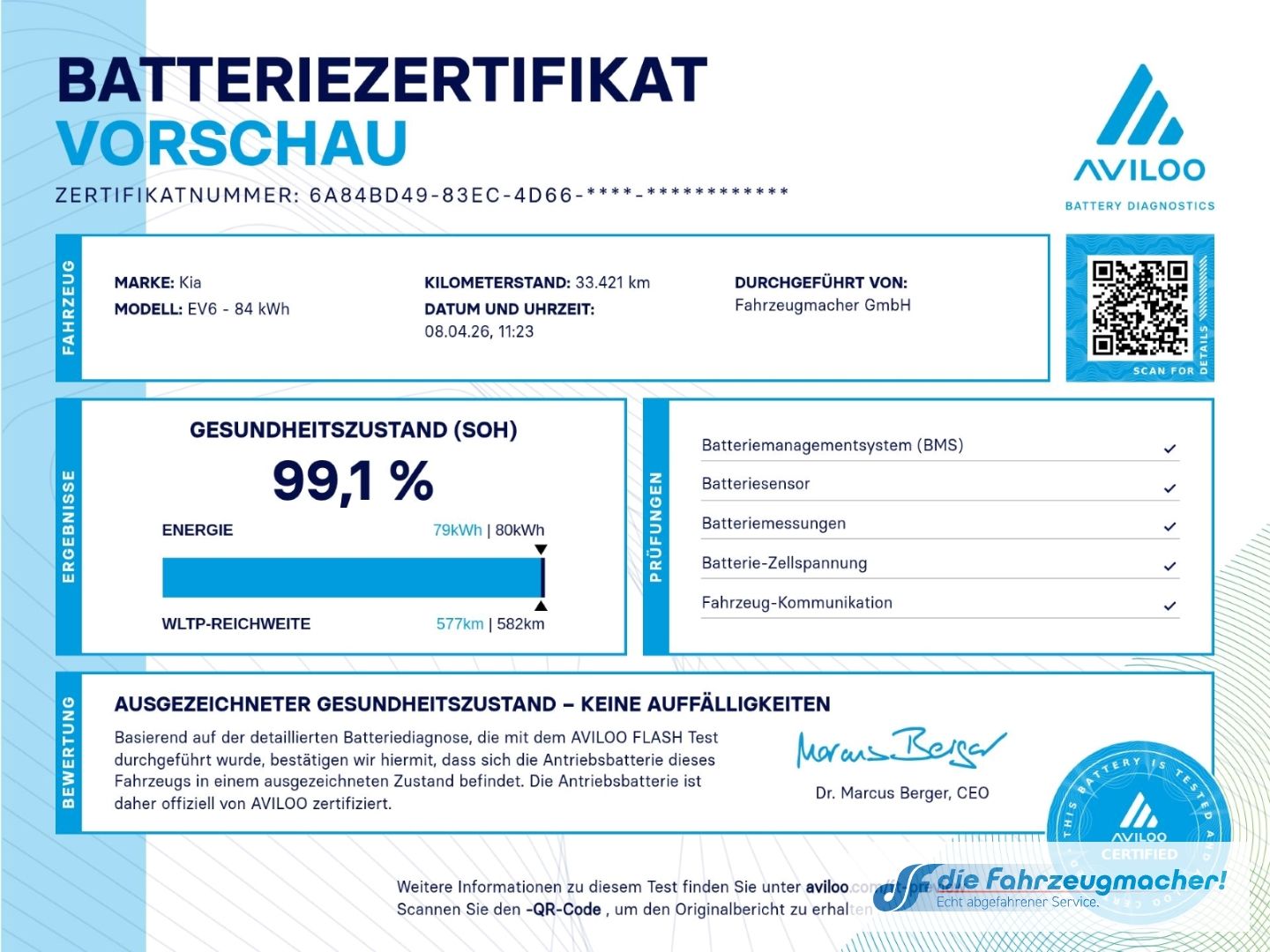 Fahrzeugabbildung Kia EV6 Earth 2WD HUD Navi Digitales Cockpit Memory