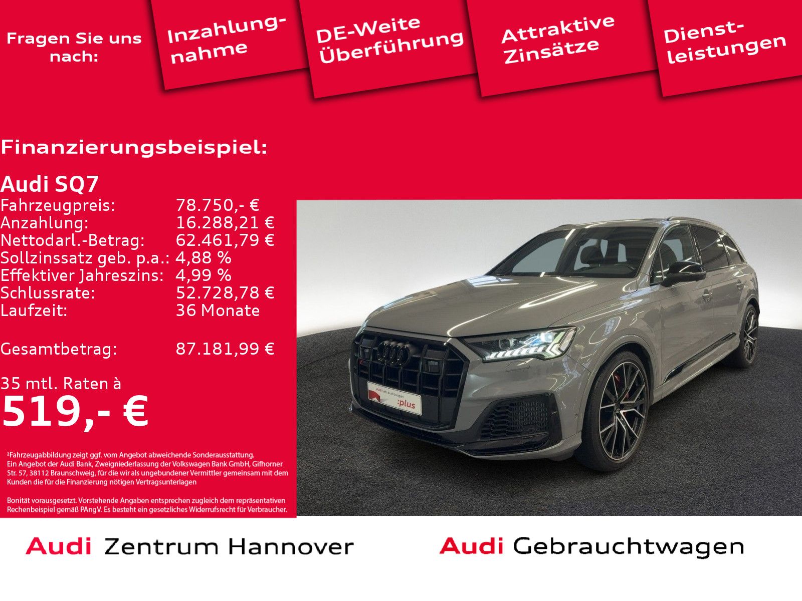 Audi SQ7 4.0 TFSI quattro competition plus Laser Pano