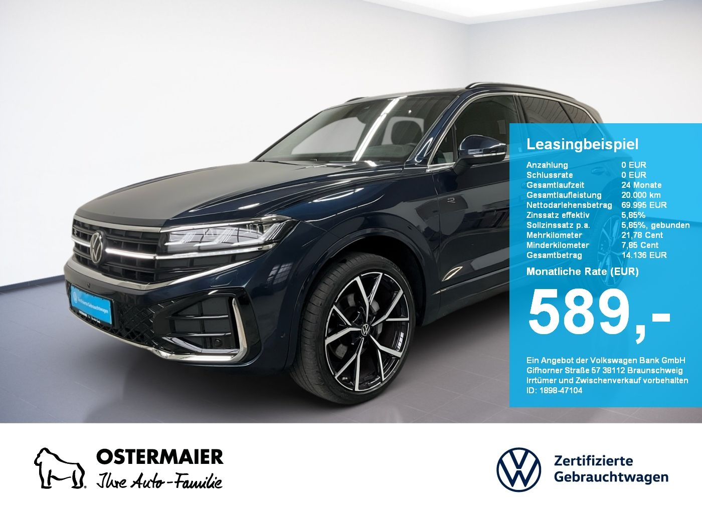 Volkswagen Touareg R-LINE 3.0TDI 286PS NP.122T ACC.5J-G.AHK