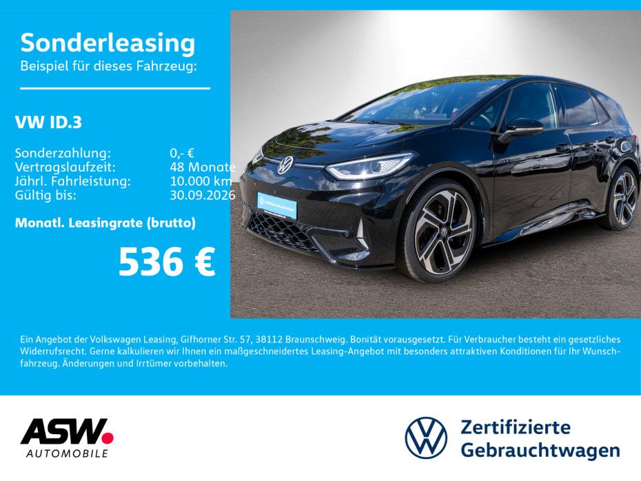 Volkswagen ID.3 GTX LED Navi 360° Wärmepumpe PANO HUD AHK foto 1