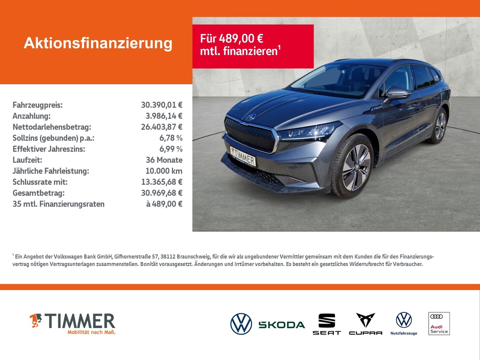Skoda Enyaq iV 60 62 kWh LODGE +LED +ACC +CARPLAY +RKA imagem 2