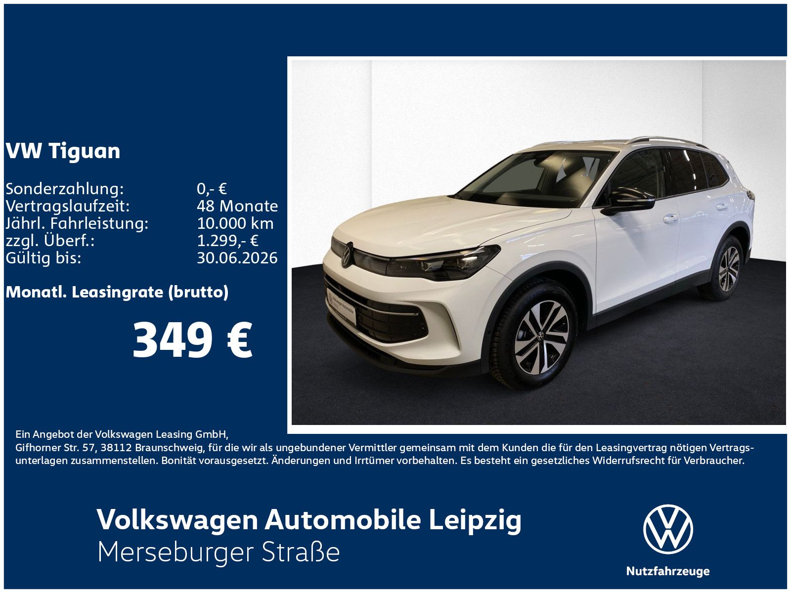 Volkswagen Tiguan ENERGY eTSI 110kW DSG Preisvorteil 10494€