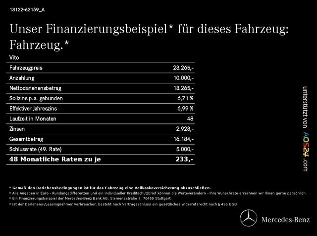 Mercedes-Benz Vito Kastenwagen 110 Parkassistent Klima