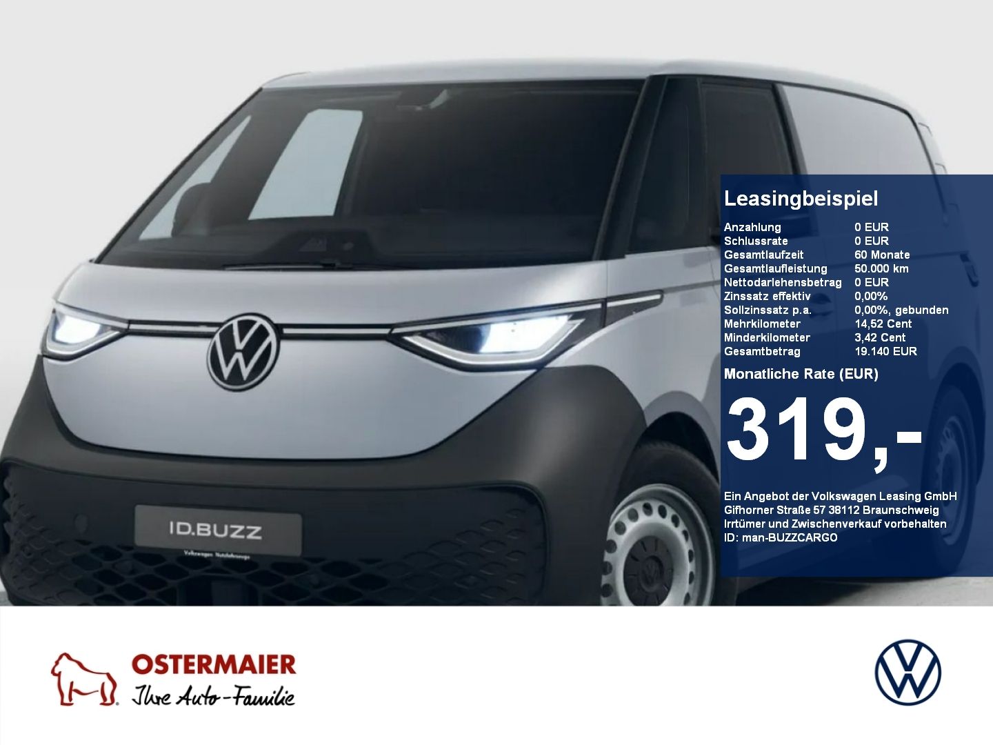 Volkswagen ID. Buzz CARGO KLIMA,LED,RADIO,ZVFUNK,PDC
