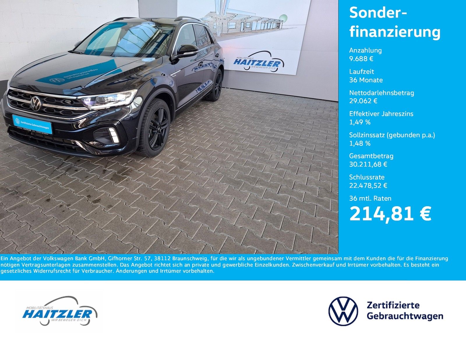 Fahrzeugabbildung Volkswagen T-Roc R-Line 2,0 TSI DSG 4Motion + Pano + Kamera