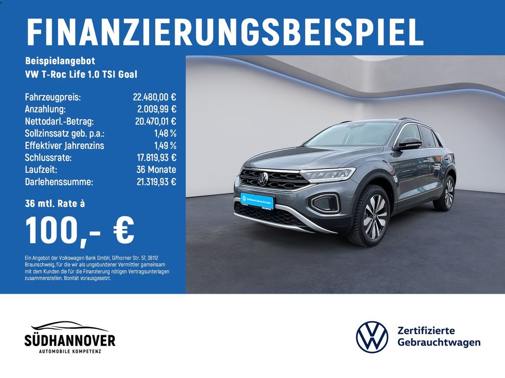 T-Roc Life 1.0 TSI Goal STANDHZG+PDC+SHZ