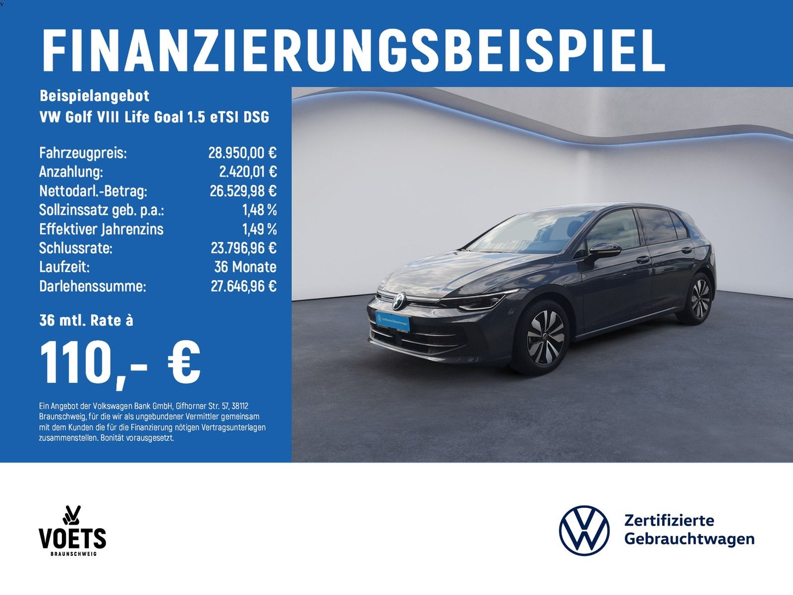 Volkswagen Golf VIII Life Goal 1.5 eTSI DSG MATRIX-LED+Rear