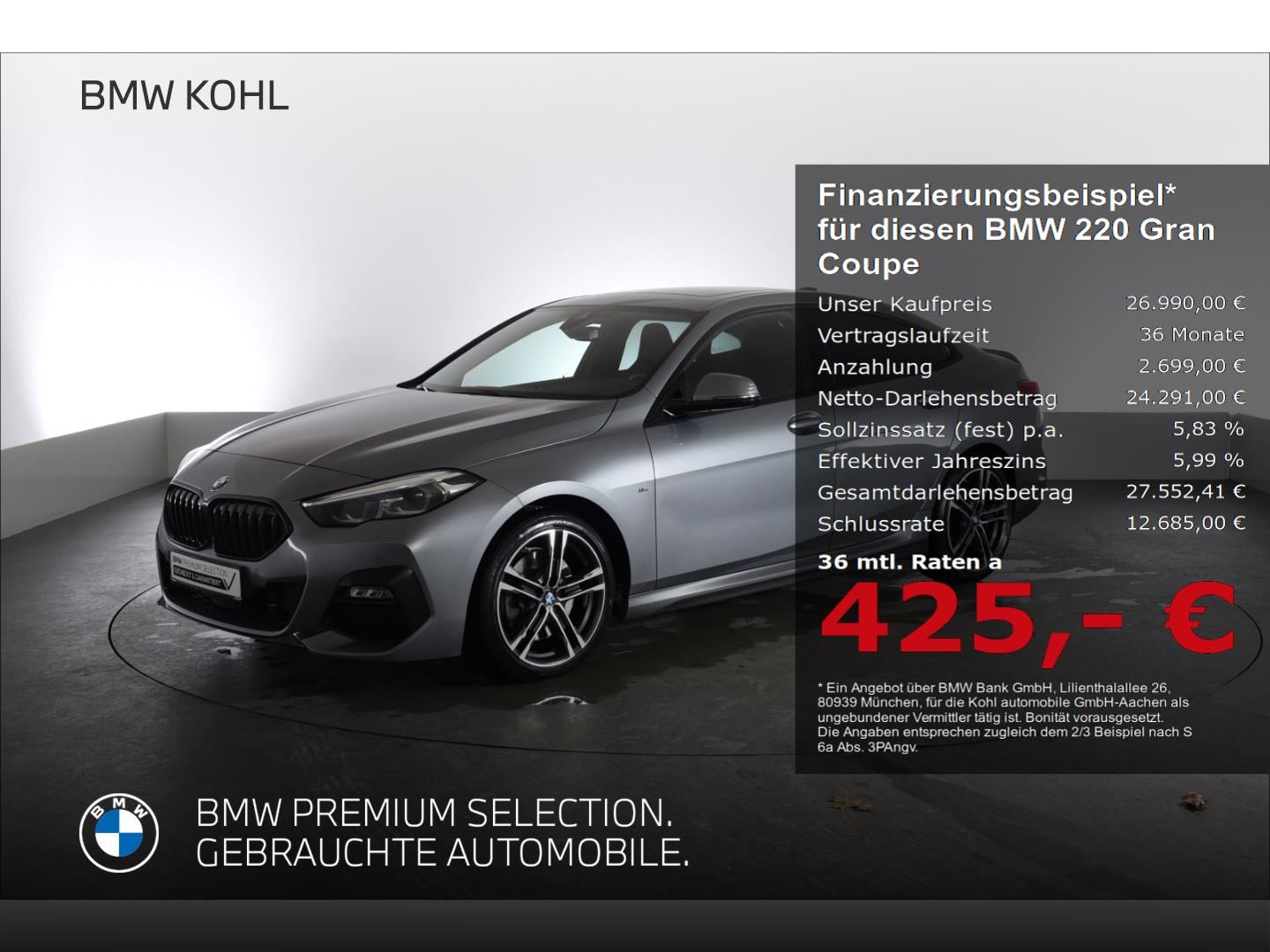 BMW 220 Gran Coupe d M Sport Panorama Glasdach Lenkr