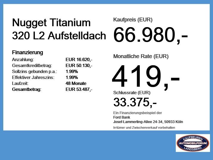 Ford Nugget Titanium 320 L2 Aufstelldach NAVI*ACC*LED