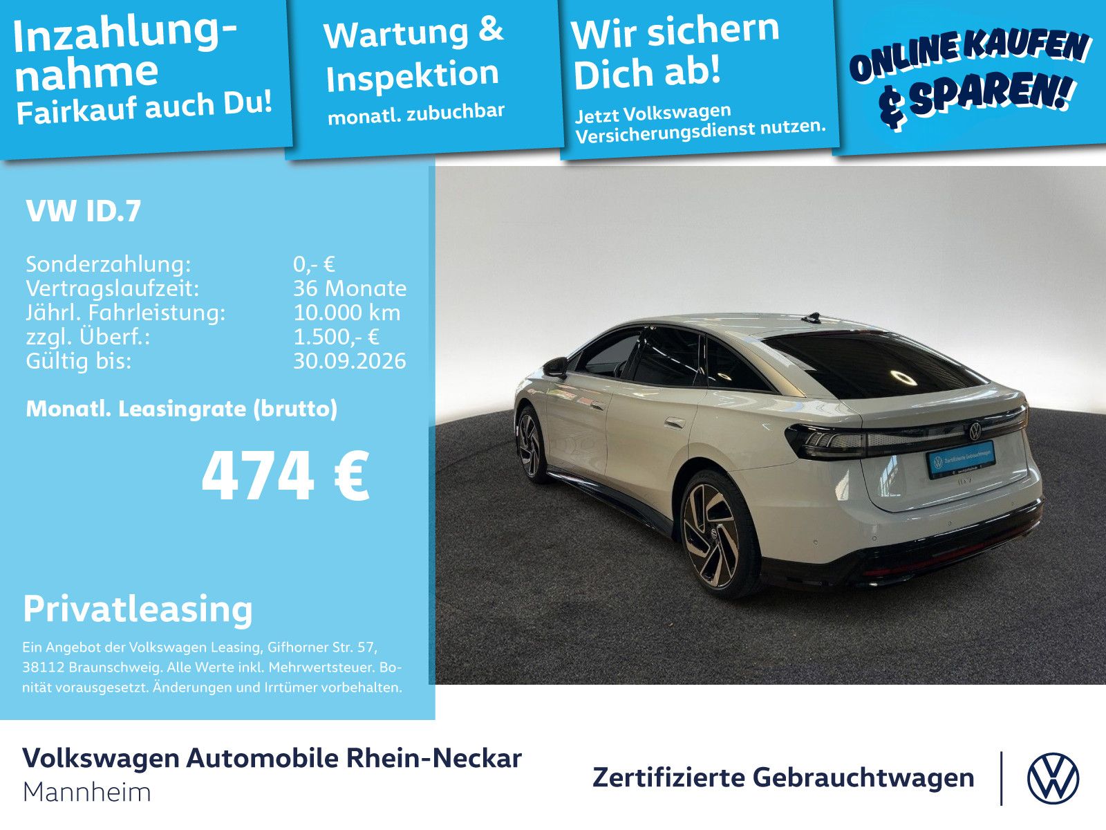 Volkswagen ID.7 Pro 210 kW GAR2030 Navi AHK Kamera uvm foto 2