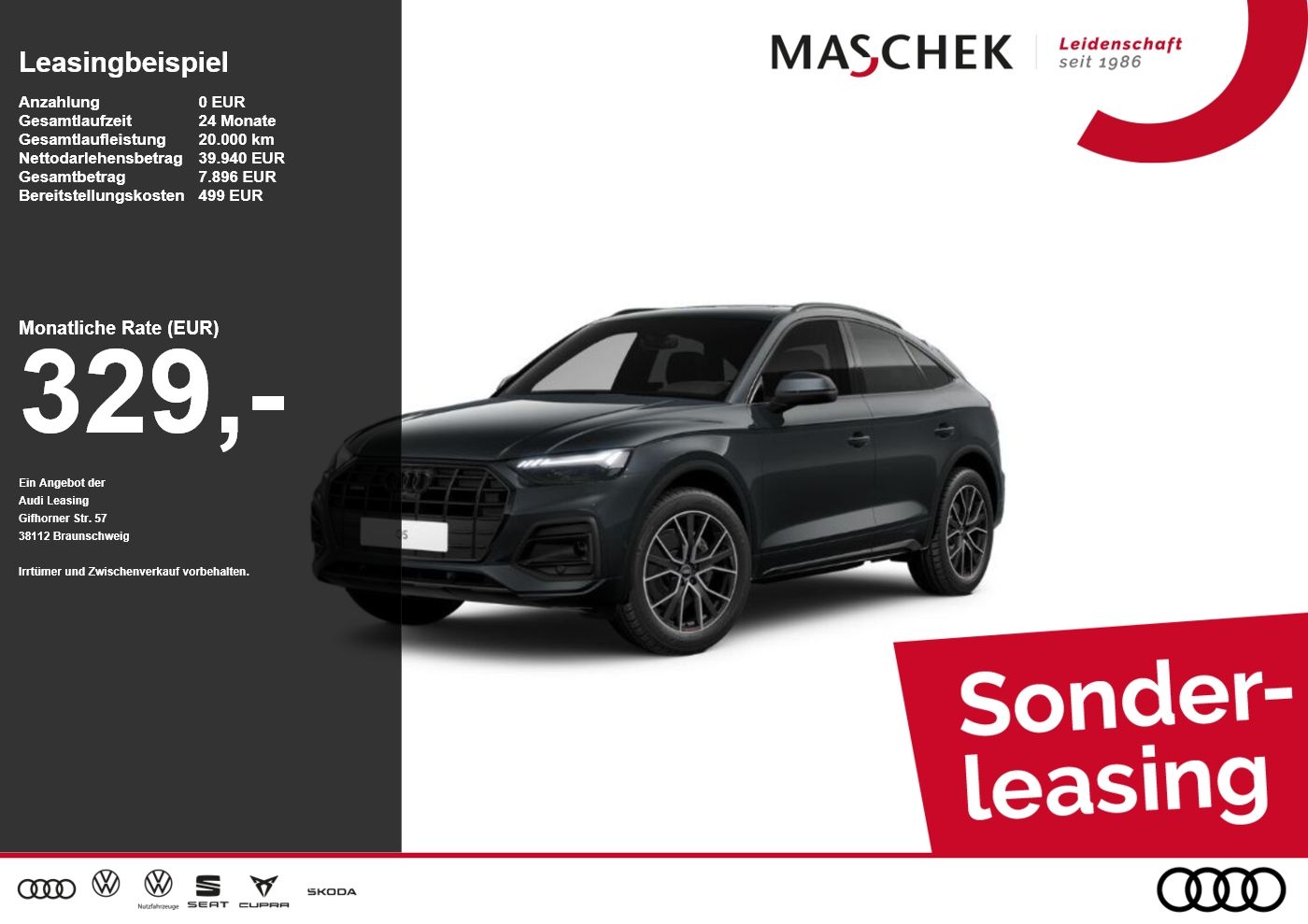 Audi Q5 Sportback *Sonderleasing* 40 TDI quat AHK Pan
