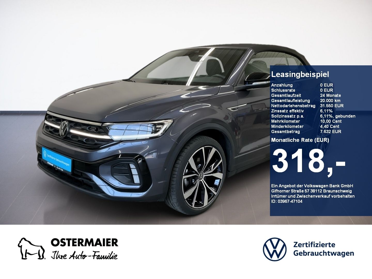 Volkswagen T-Roc Cabriolet R-LINE BLACK STYLE 1.5TSI 150PS