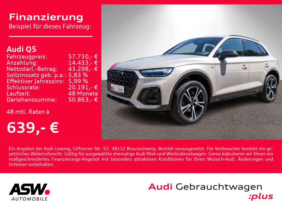 Audi Q5 S line 40TFSI quattro Stron LED LEDER RFK AHK
