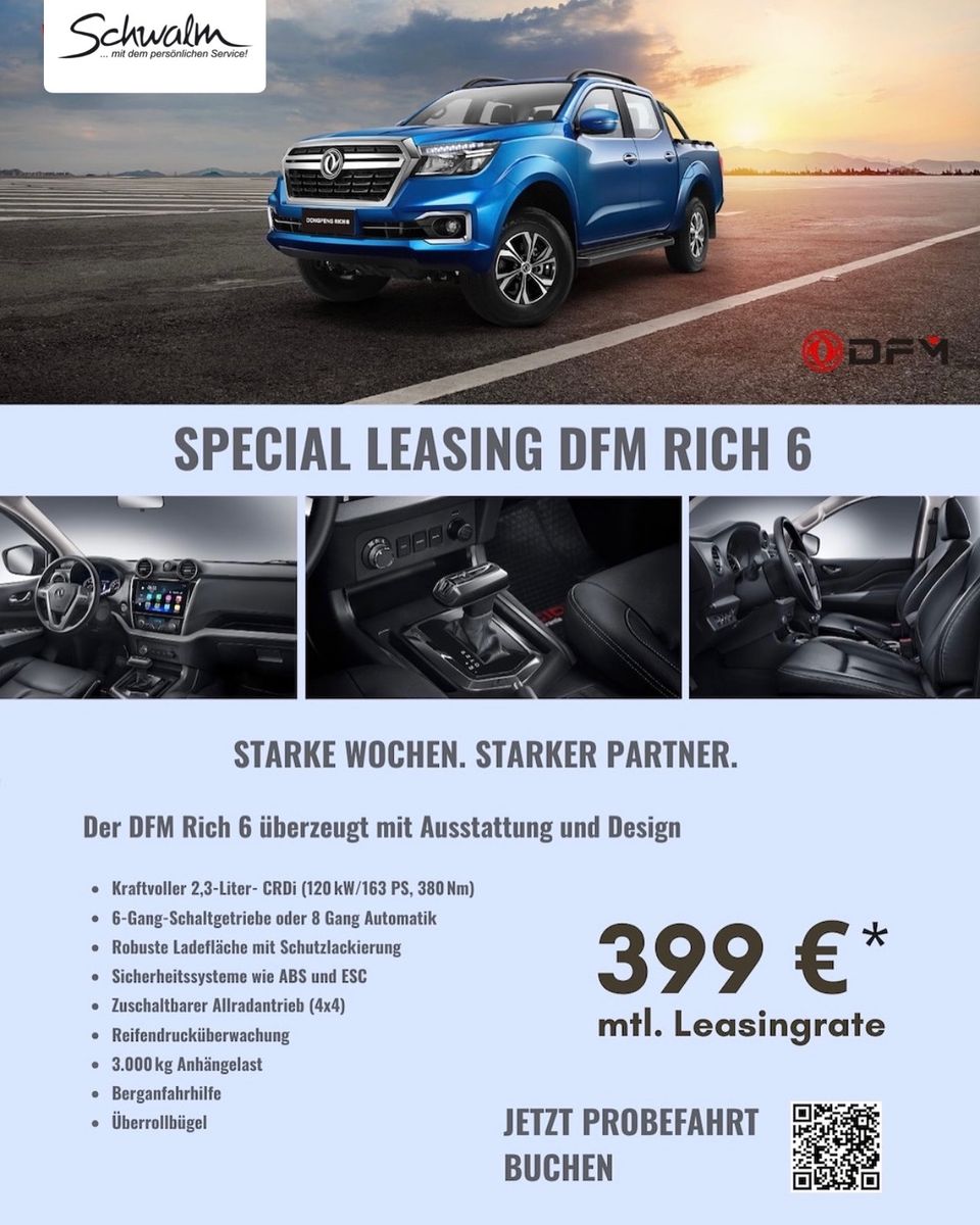 DFSK Rich 6 Pick-Up Diesel 4x4 Schalter imagem 2