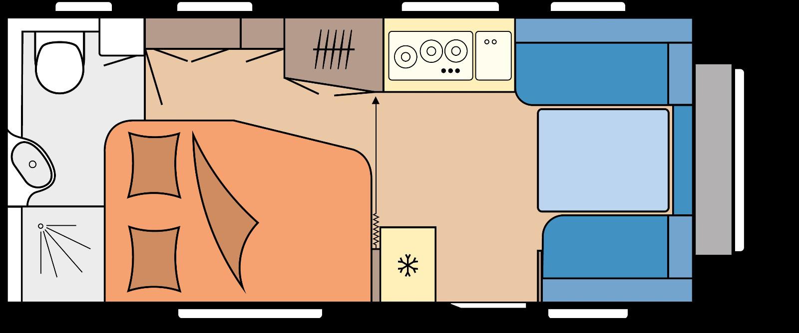 Hobby 495 WFB Excellent 2026 gr. Waschraum sep.Dusche