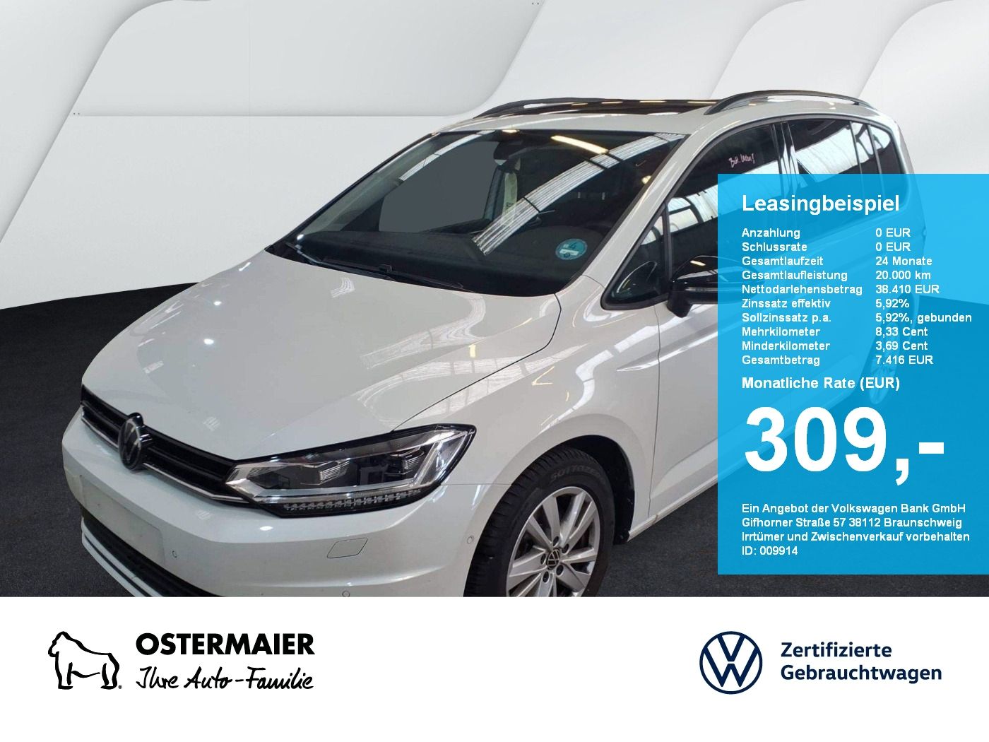 Volkswagen Touran HIGHLINE 1.5TSI DSG 7SITZE STANDHZG.PANO.