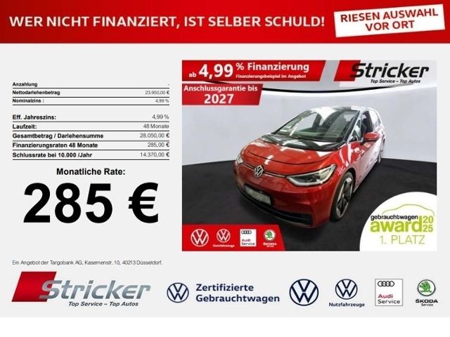 Volkswagen ID.3 Pro Performance 150/58 285,-ohne Anzahlung