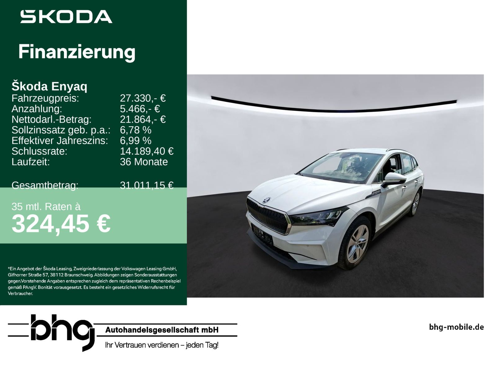 Skoda ENYAQ 50 LED, Einparkhilfe, Navi, Mirror Link