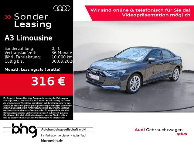 Abbildung Leasingangebot Audi A3 Limousine advanced 35 TFSI s-tronic