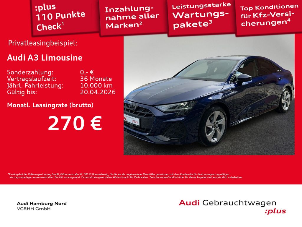 A3 Limousine 35 TFSI S line S tronic AHK Navi