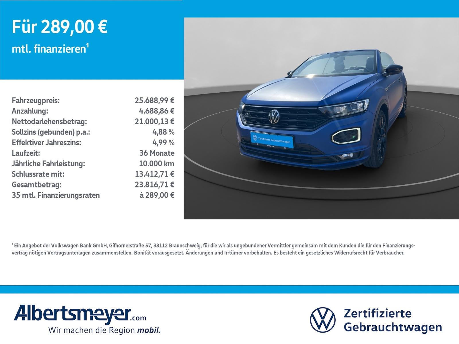 Volkswagen T-Roc Cabriolet 1.5 TSI R-Line Edition Blue +AHK
