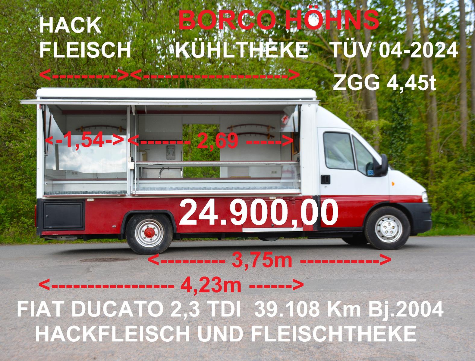 Fiat DUCATO 39.108Km BORCO HÖHNS FLEISCH +HACKFLEISCH