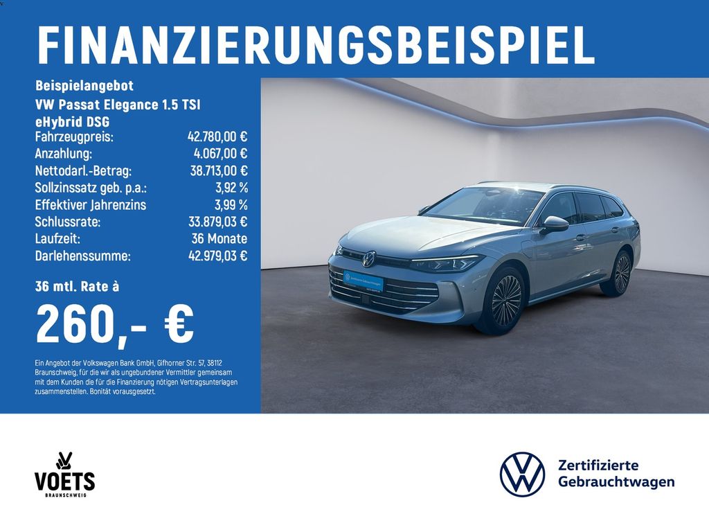 Abbildung Leasingangebot Volkswagen Passat Elegance 1.5 TSI eHybrid DSG AreaView+HuD