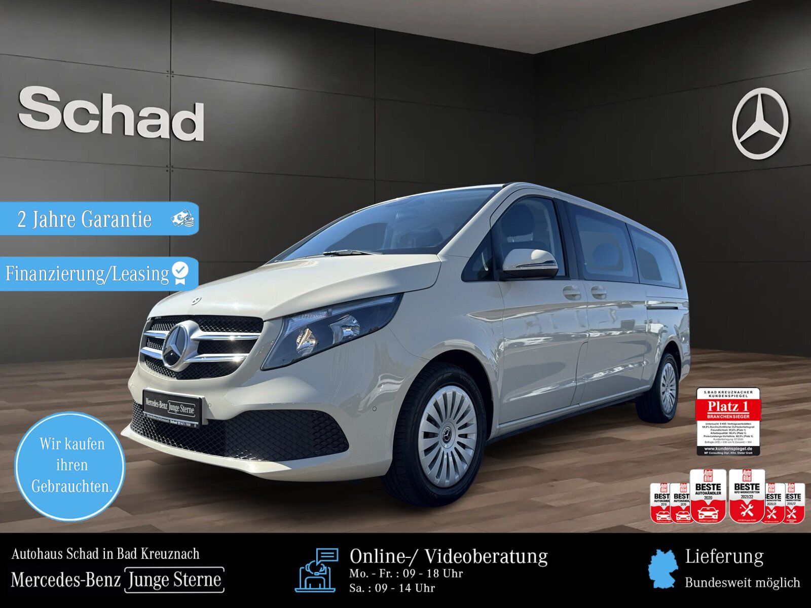 Mercedes-Benz V 250 d EXTRA-LANG +AHK+LEDER LUGANO+SHZ+ASSIST+