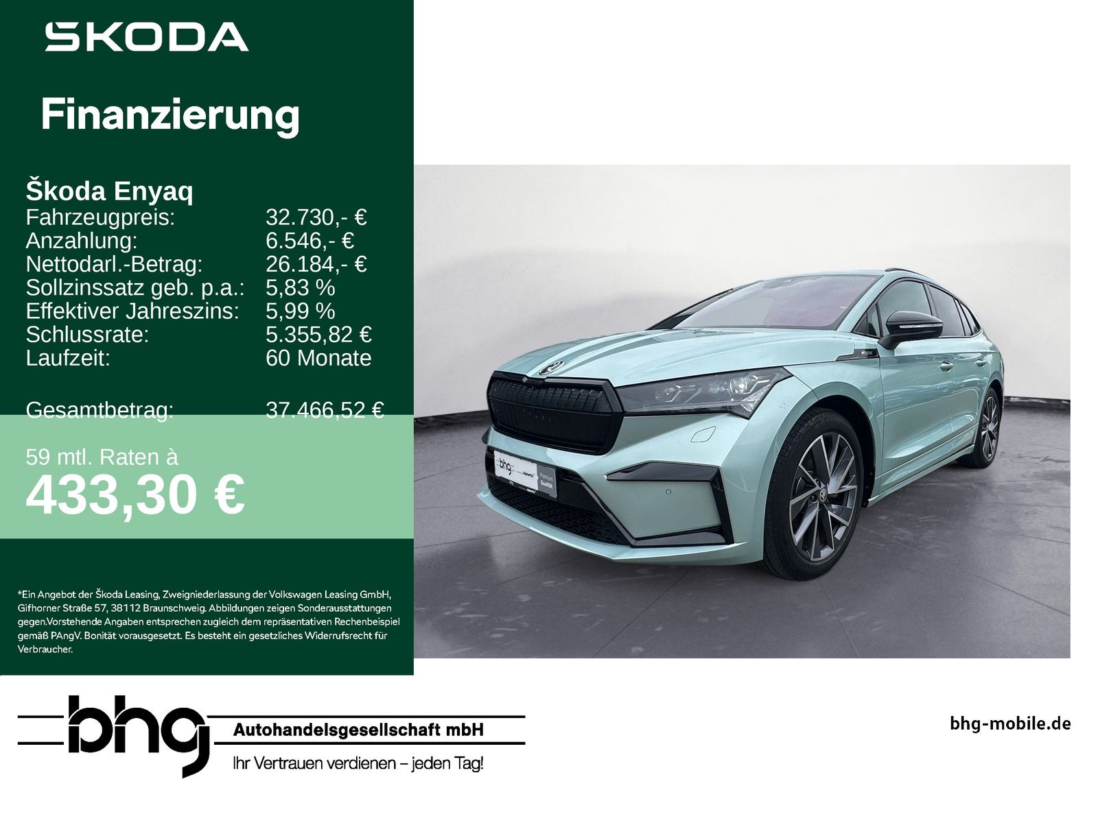 Skoda Enyaq iV 60 Sportline Pano AHK Matrix Kamera SHZ