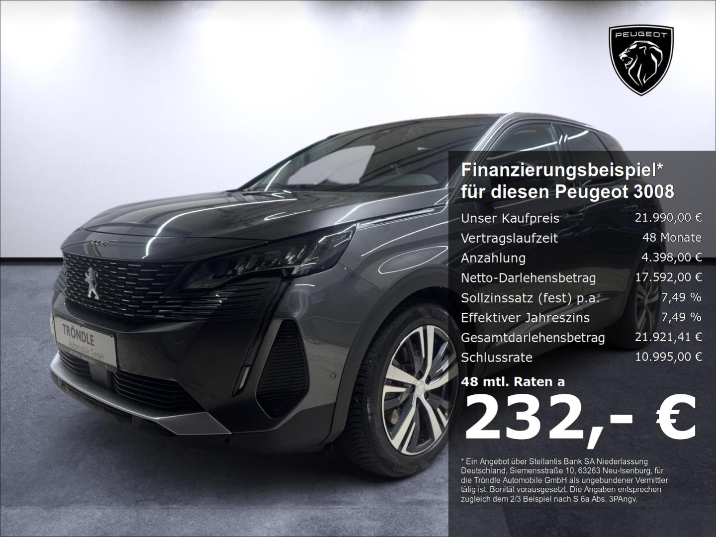 Peugeot 3008 Allure Pack Hybrid 225 AHK-abnehmbar Navi D