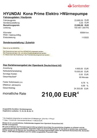 Fahrzeugabbildung Hyundai Kona Prime Elektro >64 kWh Batterie/Wärmepumpe