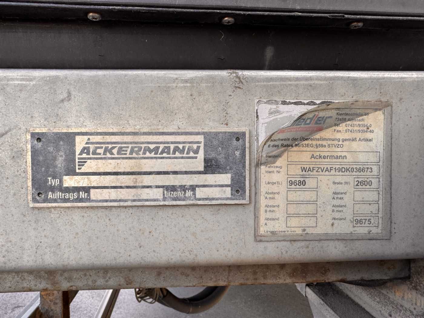 Fahrzeugabbildung Ackermann Z-VA-F 19/7,5 Carrier Supra 950U LBW Bär 2.000kg