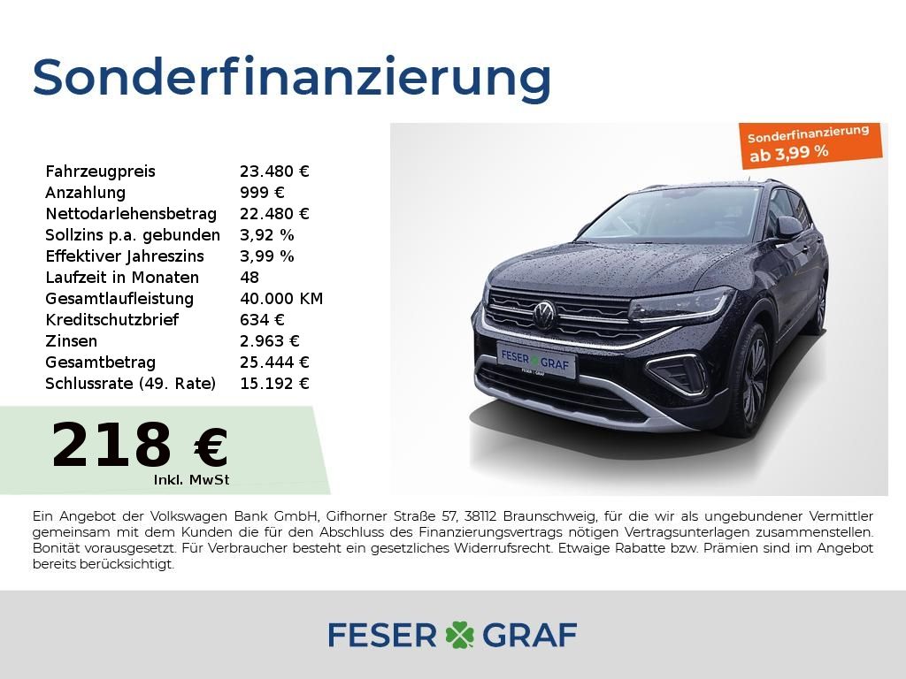 Volkswagen T-Cross Style 1.0 TSI DSG SHZ IQ.Light Navi PDC