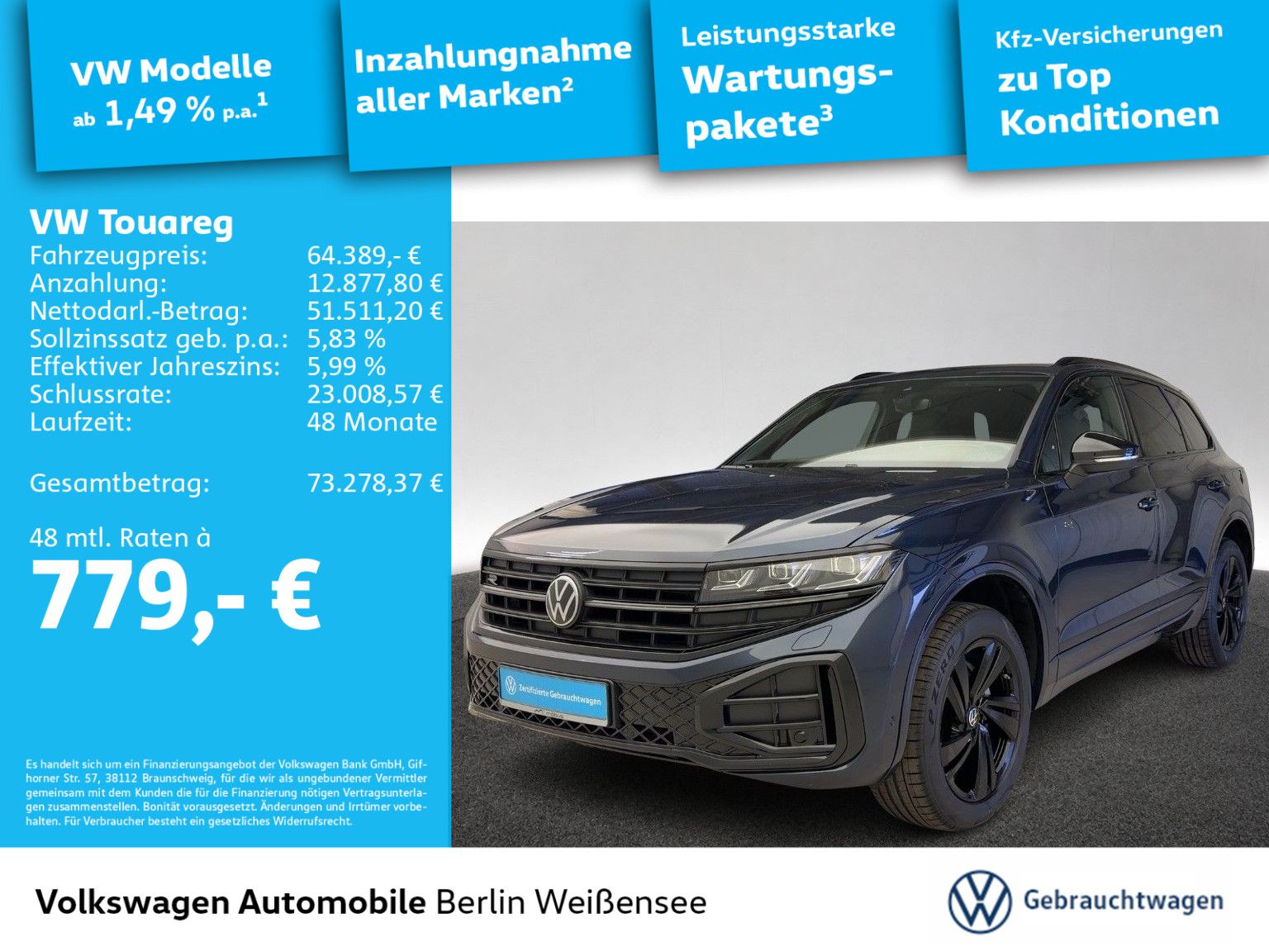 Volkswagen Touareg 3.0 V6 TDI R-Line 4M*STHZG*LUFT*AHK*HUD* imagem 2