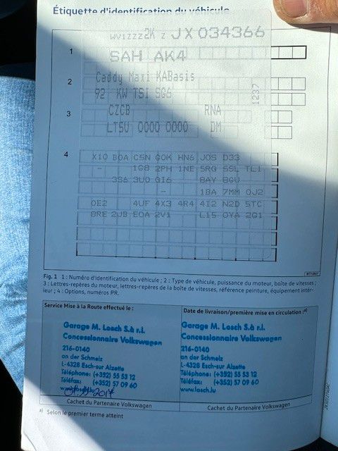 Fahrzeugabbildung Volkswagen Caddy Nfz Maxi Kasten BMT NAVI KAMERA