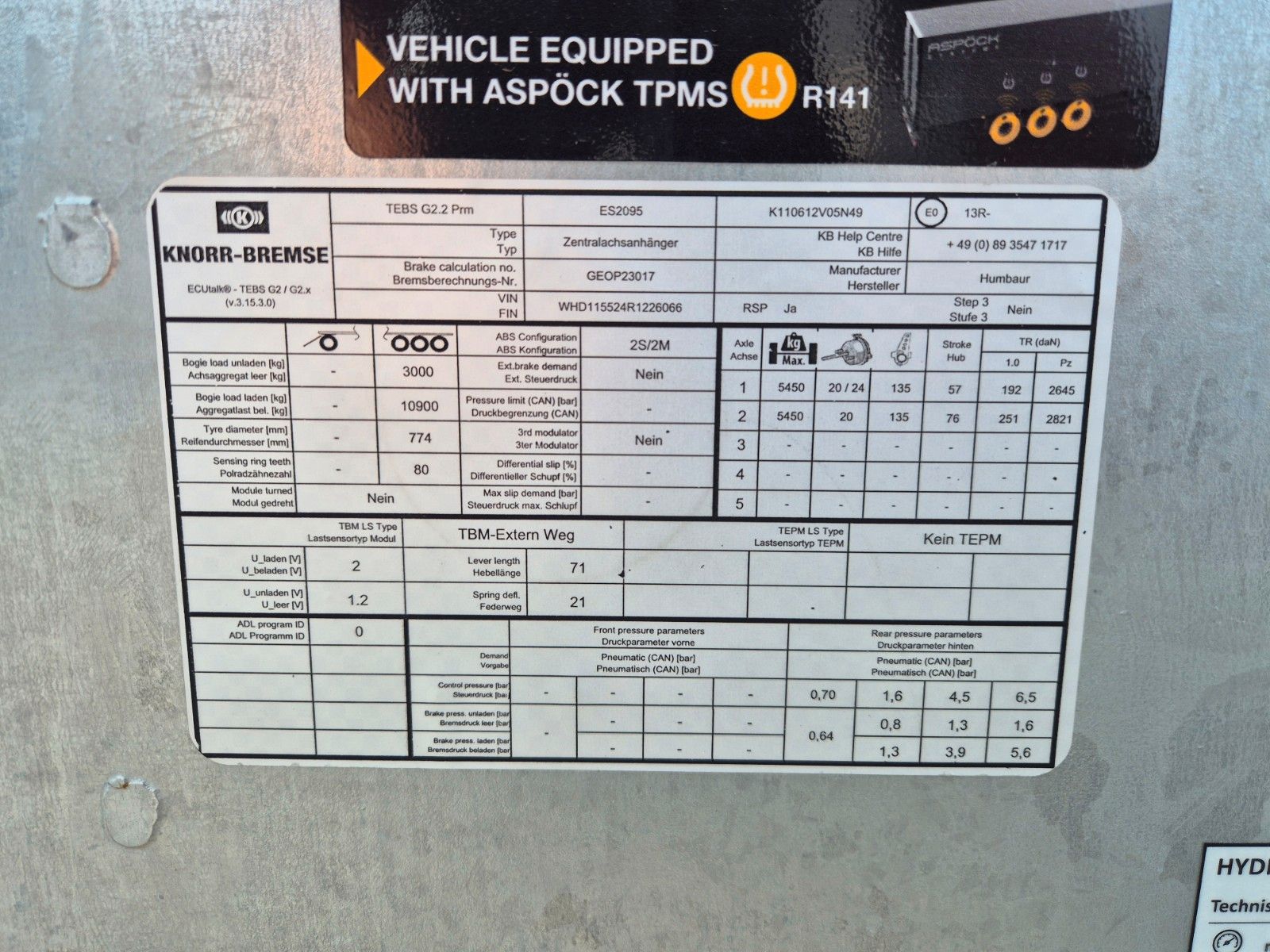 Fahrzeugabbildung Humbaur HTK 115524 Dreiseitenkipper vollverzinkt